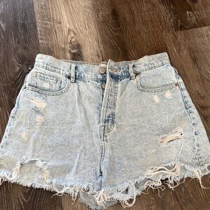 PacSun Light Blue Distressed Jean Shorts